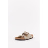 BIRKENSTOCK TAUPE ARIZONA REGULAR SOFT FOOTBED SUEDE LEATHER SANDALS